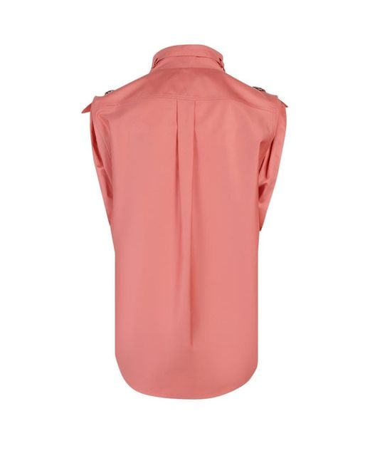 Isabel Marant Pink Belt-Detail Funnel-Neck Blouse