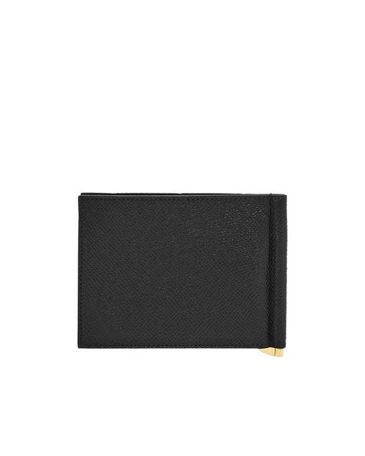 Ferragamo Black Gancini-Plaque Leather Wallet for men