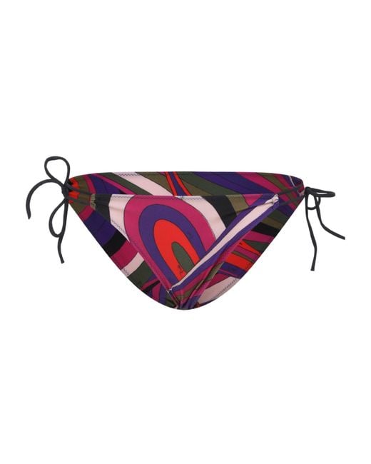 Emilio Pucci Purple Pucci Abstract-Printed Tie-Fastened Bikini Briefs