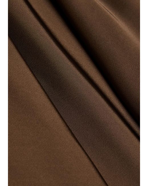Vince Brown Satin Slip Midi Skirt