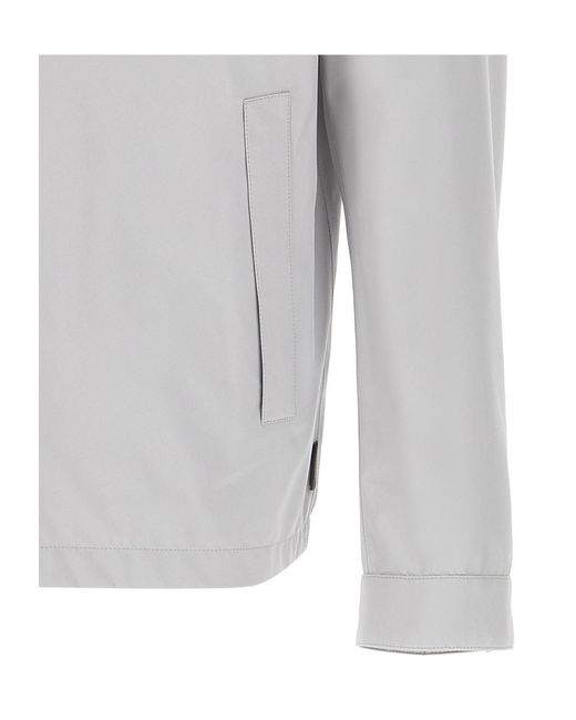 Herno Gray Zip-Up Long-Sleeved Jacket for men