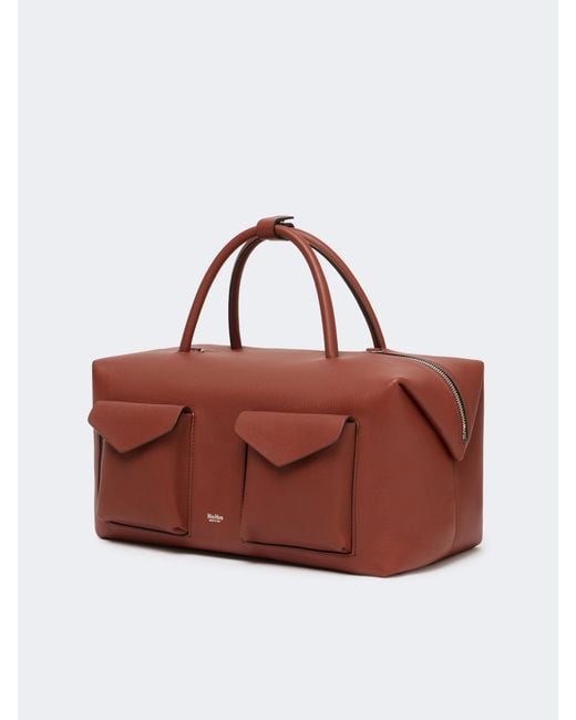 Max Mara Brown Holdallcargo Large Boston Bag