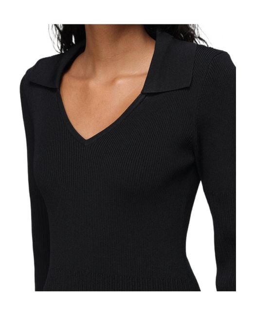 Liu Jo Black V-Neck Flared Mini Dress