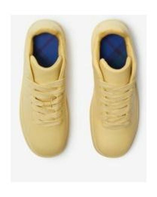 Burberry Yellow Box Logo Emboosed Low-Top Sneakers for men