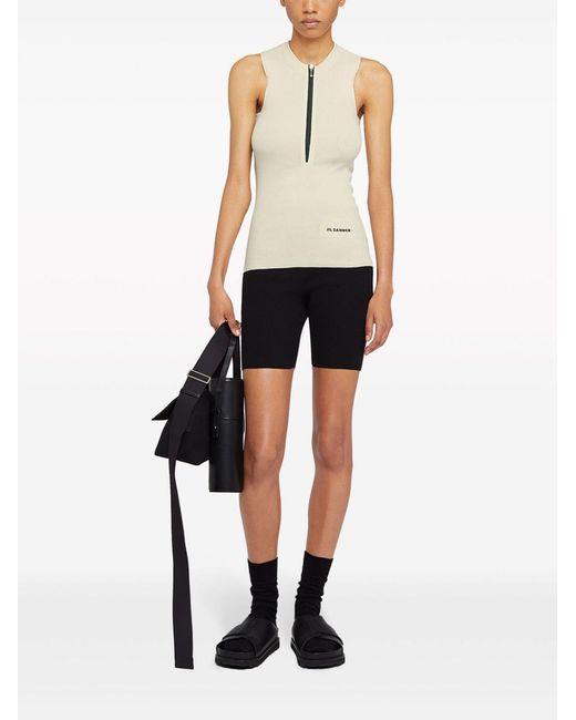 Jil Sander Black Logo-Print Compression Shorts