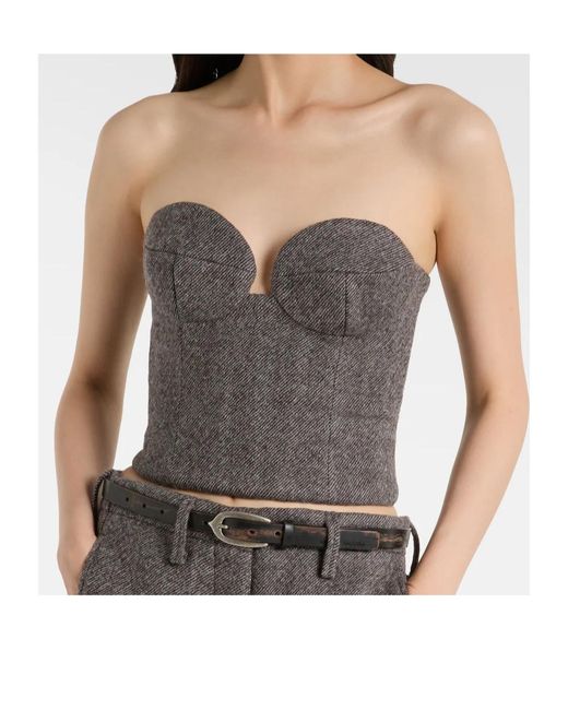 Magda Butrym Gray Wool-Blend Corset