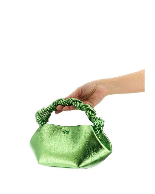 Ganni Green Metallic Mini Bou Bag