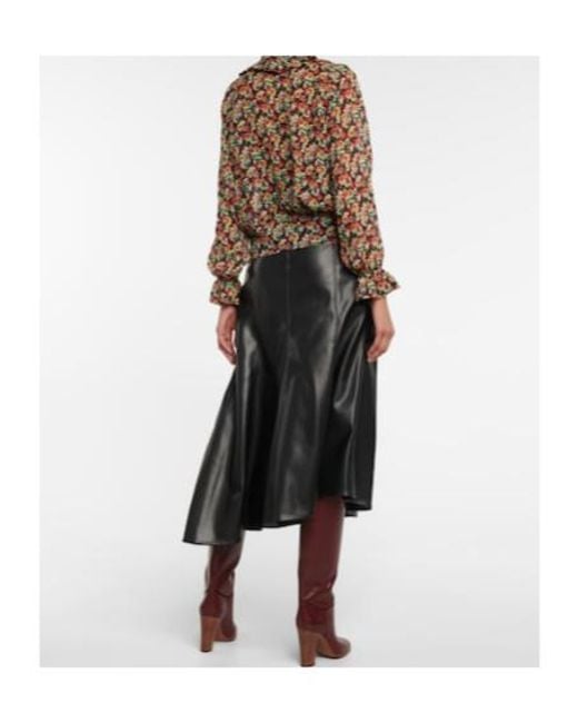 Victoria Beckham Brown Floral Silk Blouse