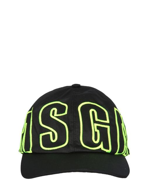 MSGM Green Logo-Print Cap for men