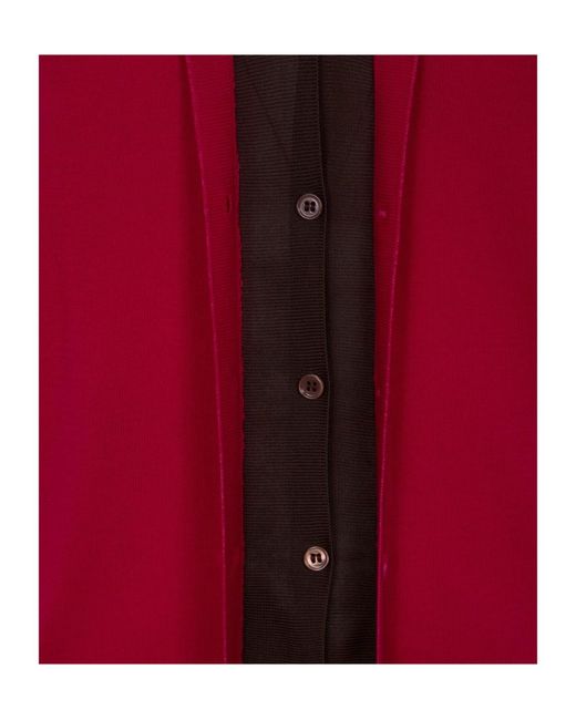 Paul Smith Red Contrast Trim V-Neck Cardigan