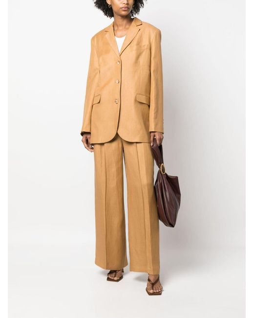 Loulou de Saison Natural Single-Breasted Long-Sleeved Blazer
