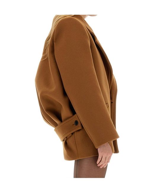 Saint Laurent Brown Single-Breasted Short Coat