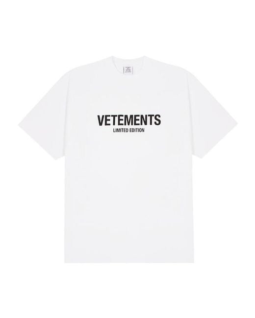 Vetements White Limited Edition Jersey T-Shirt for men