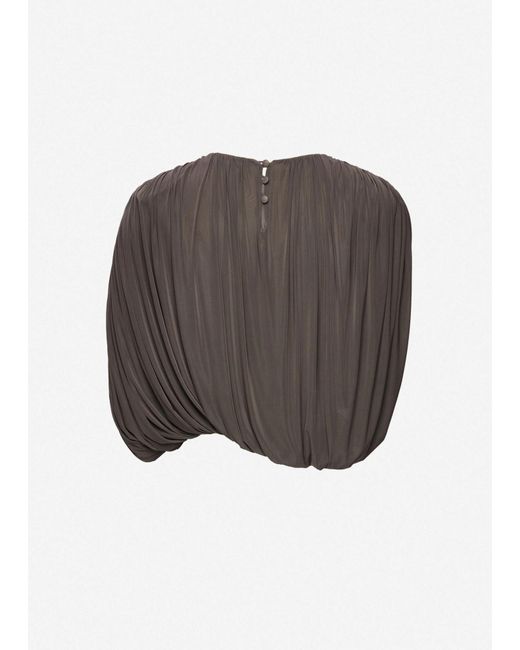 Magda Butrym Gray Sleeveless Ruched Bubble Top