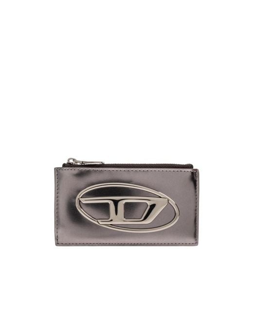 DIESEL Gray 1Dr Zipped Card Holder