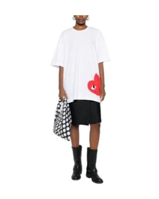 COMME DES GARÇONS PLAY White Comme Des Garçons Play Oversized Heart Crewneck T-Shirt for men