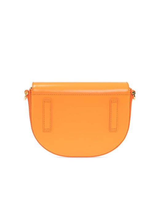 MCM Orange Concave Embossed Logo Satchel