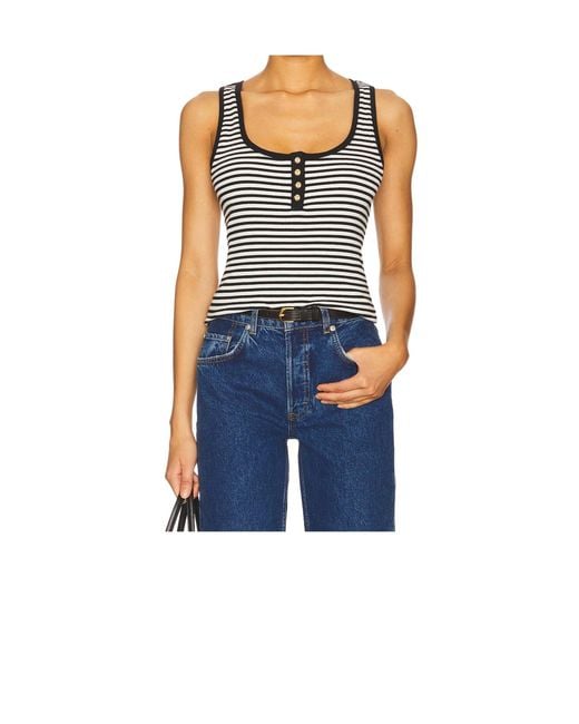 Anine Bing Black Alessia Striped Knitted Tank Top