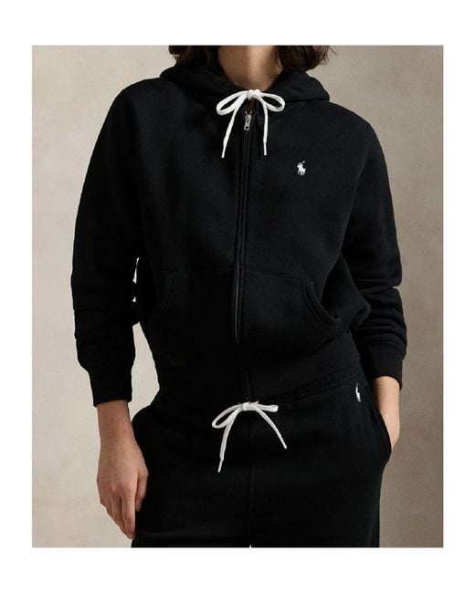 Polo Ralph Lauren Blue Sweatshirt With Drawstring Hood And Pony Embroidery On The Front