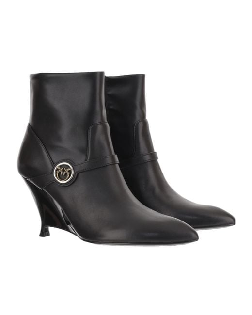 Pinko Black High-Heeled Ankle Boots