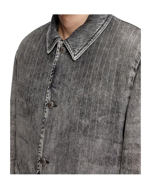DIESEL Gray D-Jack-S1 Single-Breasted Coat for men