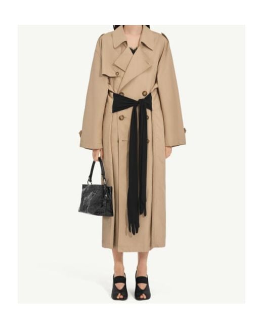 MM6 by Maison Margiela Natural Glove-Detailed Trench Coat