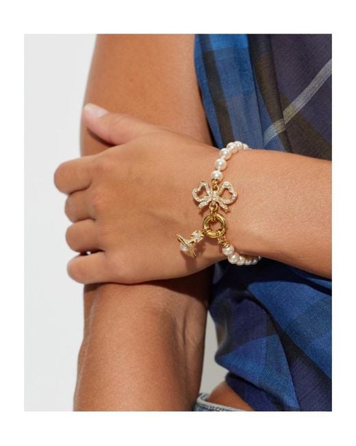 Vivienne Westwood Metallic Rigoberta Pearl Bracelet