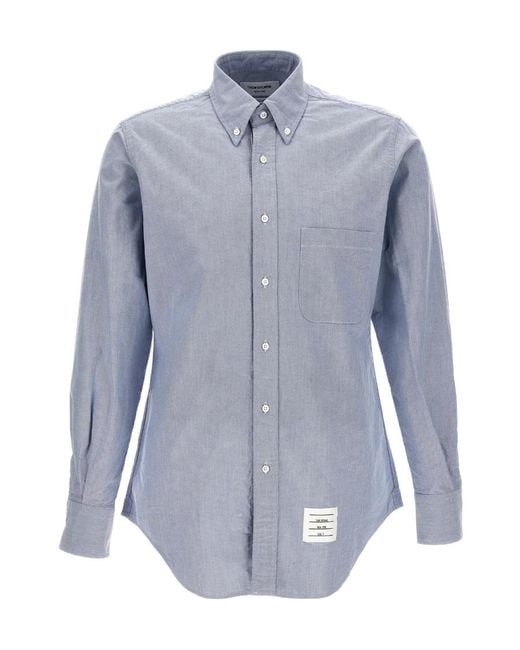 Thom Browne Blue Oxford Shirt for men