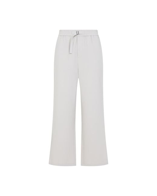 AMI White Straight Elasticated Pants for men