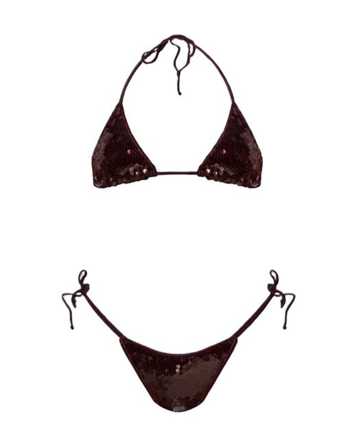 Oseree Brown Paillettes Bikini