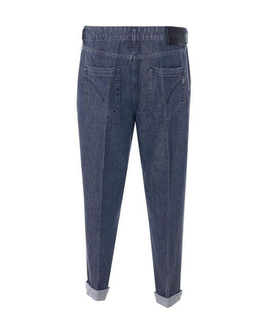 Dondup Blue Koons Tapered Cuffed Jeans