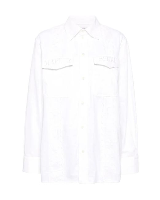 MARINE SERRE White Logo Embroidered Shirt