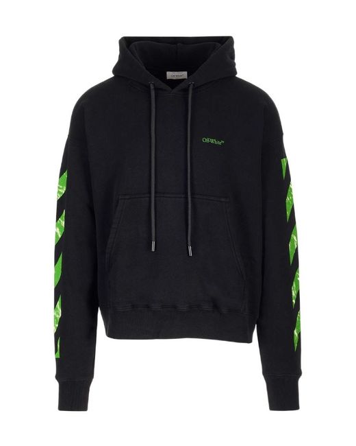 Off-White c/o Virgil Abloh Blue Arrow-Motif Cotton Hoodie for men