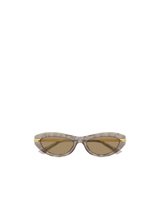 Bottega Veneta Brown Eyewear Panthos Frame Sunglasses