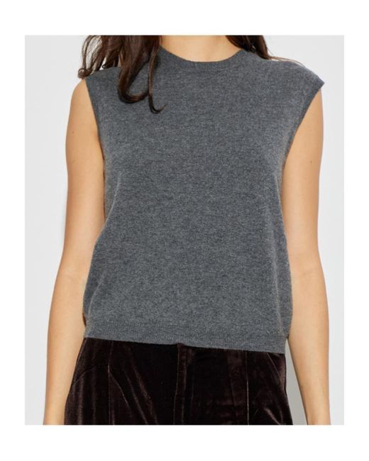Ferragamo Gray Crew Neck Knitted Vest