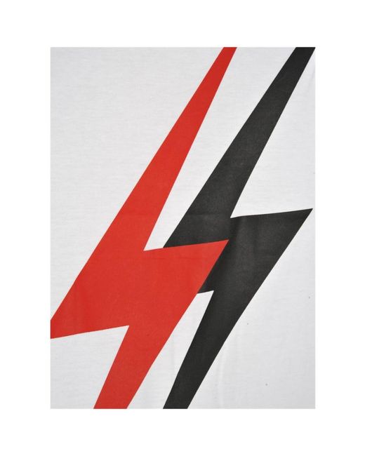 Neil Barrett White Lightning Printed T-Shirt for men
