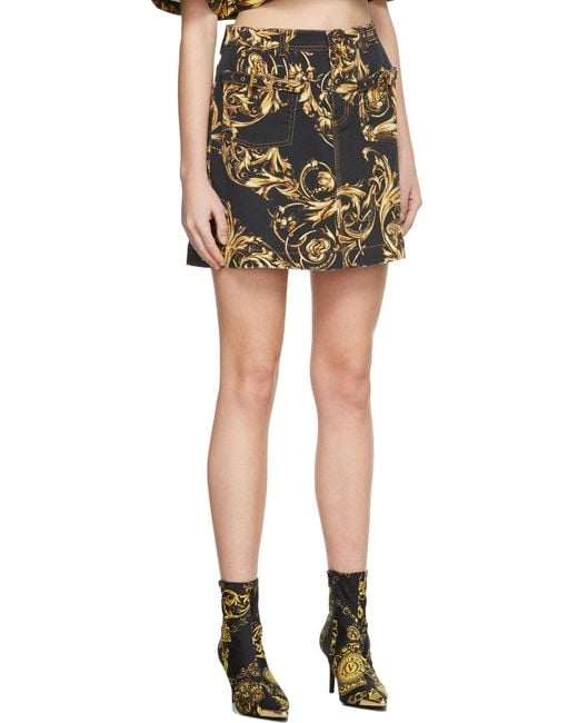 Versace Jeans Multicolor Baroque Printed Skirt