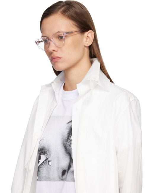 Givenchy White Gv Day Text Logo Circular Glasses