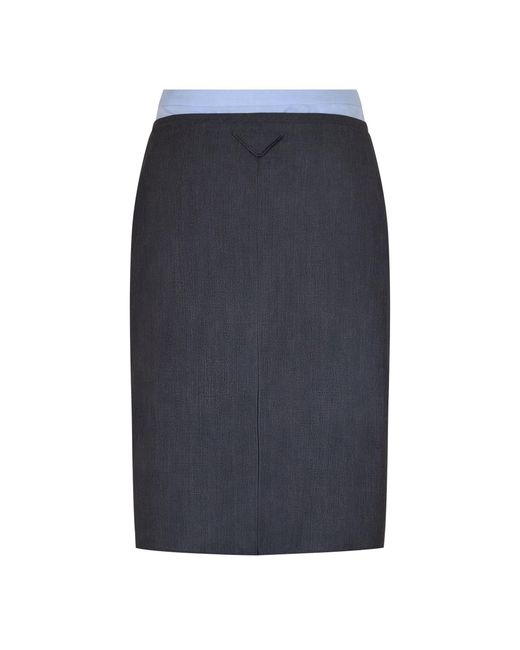 Prada Blue Midi Skirt