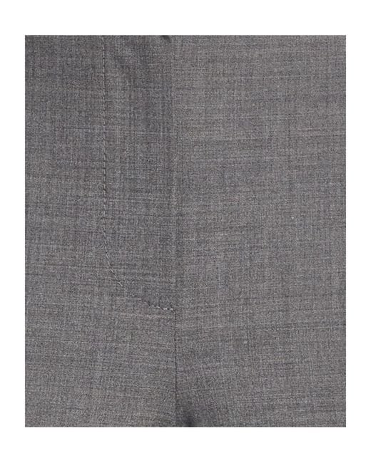 Brunello Cucinelli Gray Solid Color Slim-Fit Dress Pants