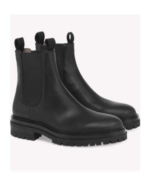 Gianvito Rossi Black Chester Round Toe Chelsea Boots for men