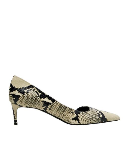 Khaite Metallic Jett D'Orsay 45 Snake-Effect Leather Pumps