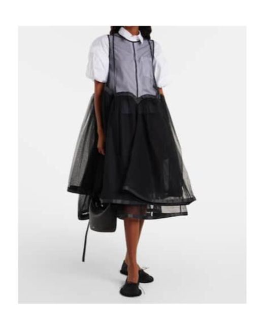 Comme des Garçons Black Tulle Midi Dress