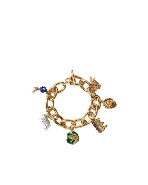 Burberry Metallic Bracelet Charm Detailed Embellished Chained Bracelet