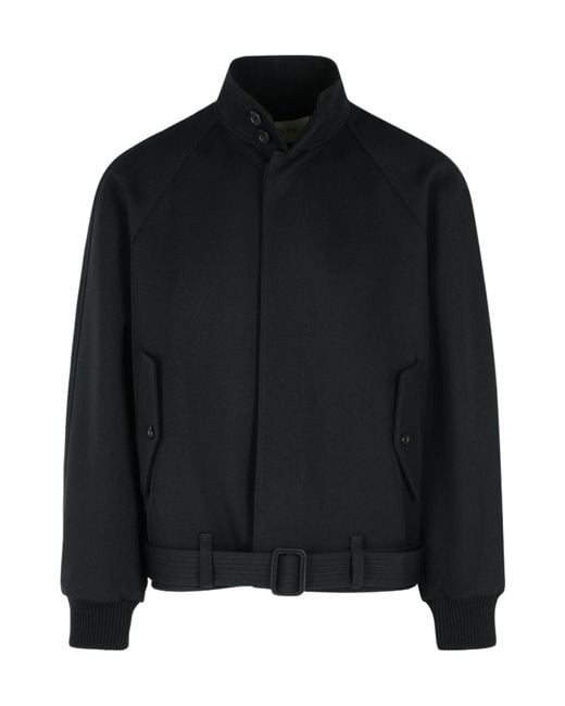 Lanvin Black Belted High Neck Jacket for men