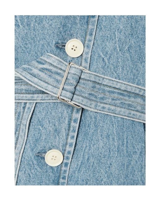 Agolde Blue Belted Denim Trench Coat