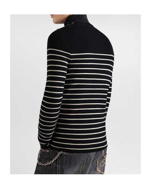 Dolce & Gabbana Black Striped Sweater for men