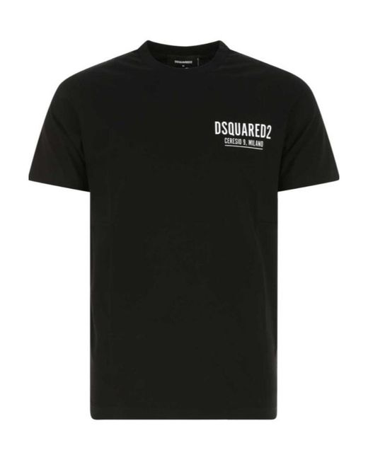 DSquared² Black Logo Printed Crewneck T-Shirt for men