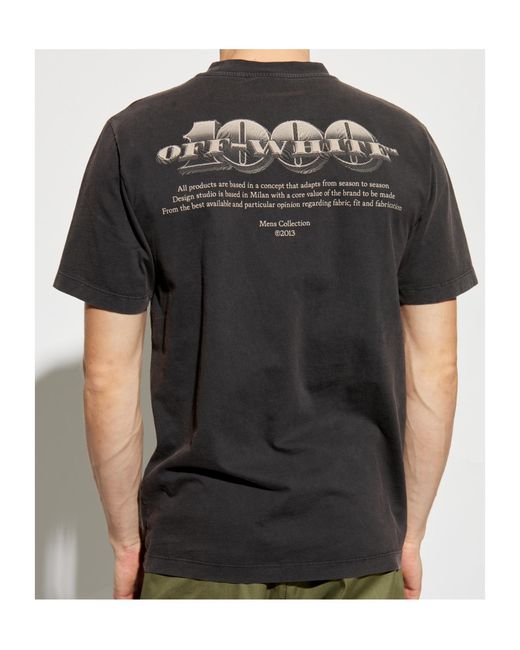 Off-White c/o Virgil Abloh Black Washed T-Shirt With Logo Print for men
