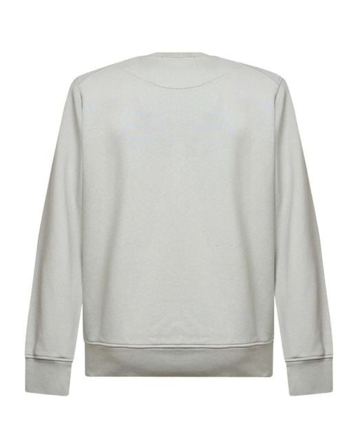 Stone Island Gray Logo Patch Crewneck Sweatshirt for men